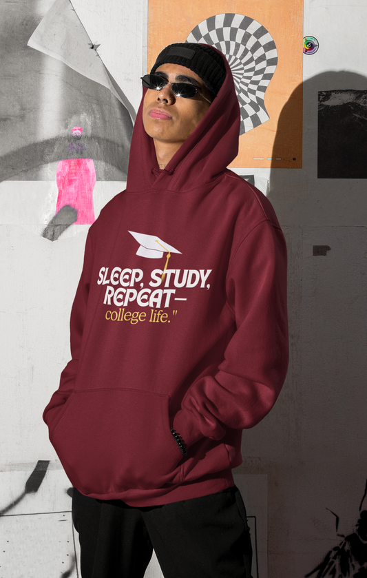 Sleep,Study,Repeat College Life| Hoddie (Male)